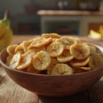 Sweet and Crunchy Air Fried Banana Chips with Cinnamon Sugar