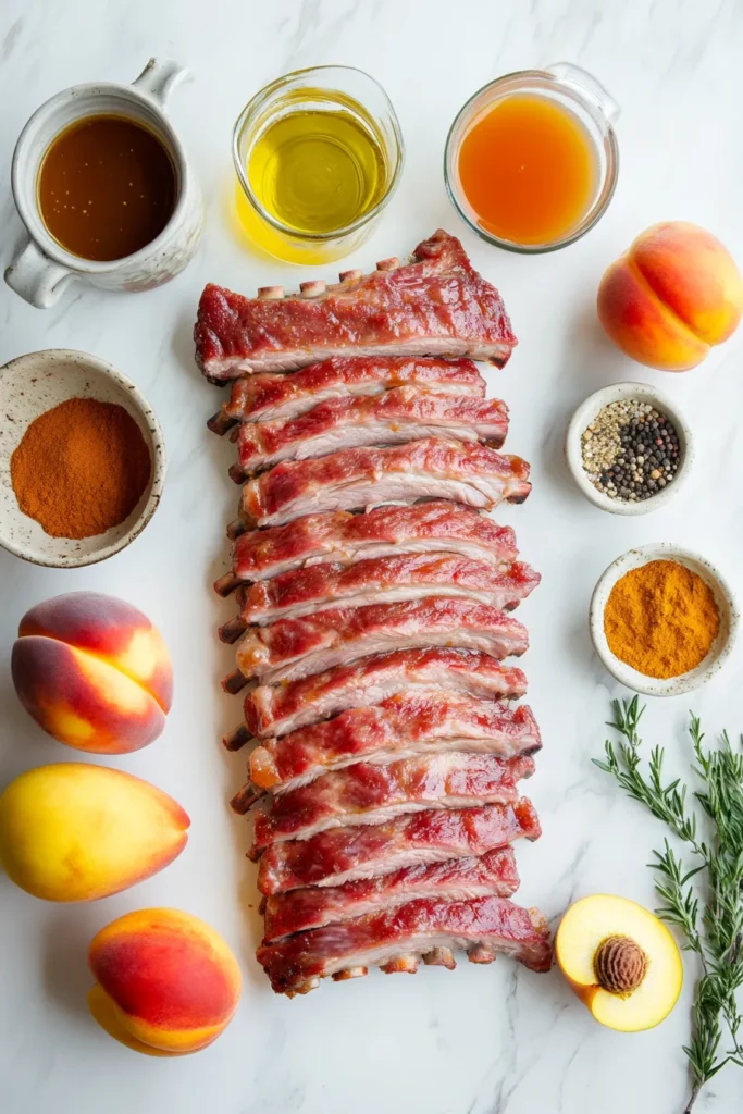 Sweet and Smoky Peach BBQ Ribs