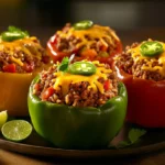 Venison and Jalapeño Stuffed Bell Peppers