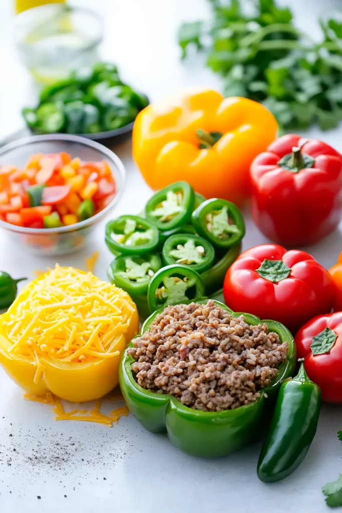 Venison and Jalapeño Stuffed Bell Peppers