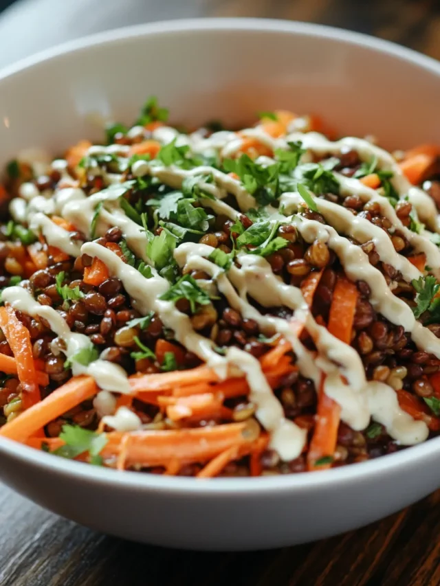 Honey-Glazed Carrot and Lentil Salad with Tahini Dressing