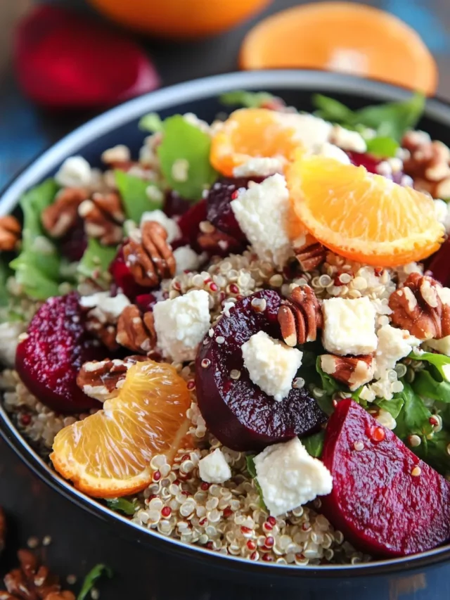 Quinoa Salad with Beets Walnuts and Orange Vinaigrette