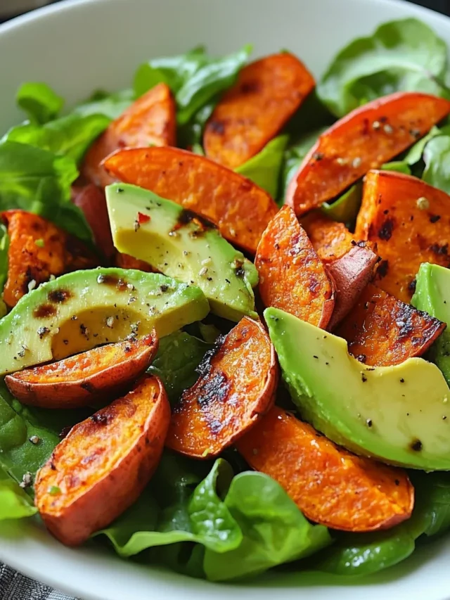 Roasted Sweet Potato and Avocado Salad with Lime Dressing