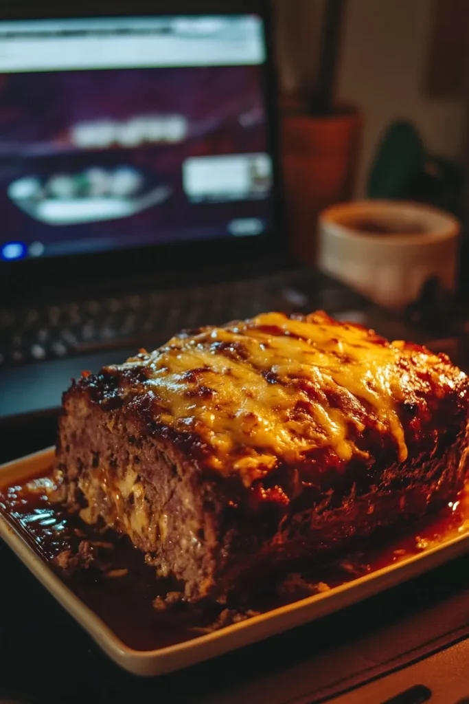Crockpot French Onion Meatloaf with Melted Swiss Cheese