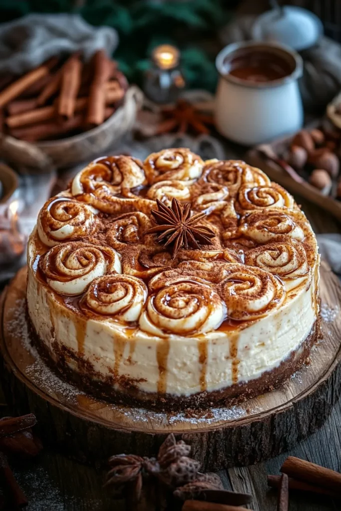 Decadent Cinnamon Roll Cheesecake
