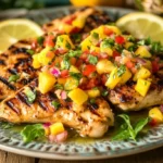 Lemon Ginger Chicken with Pineapple Mango Salsa