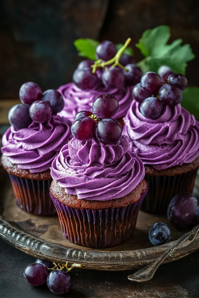 Luscious Grape Crush Cupcakes