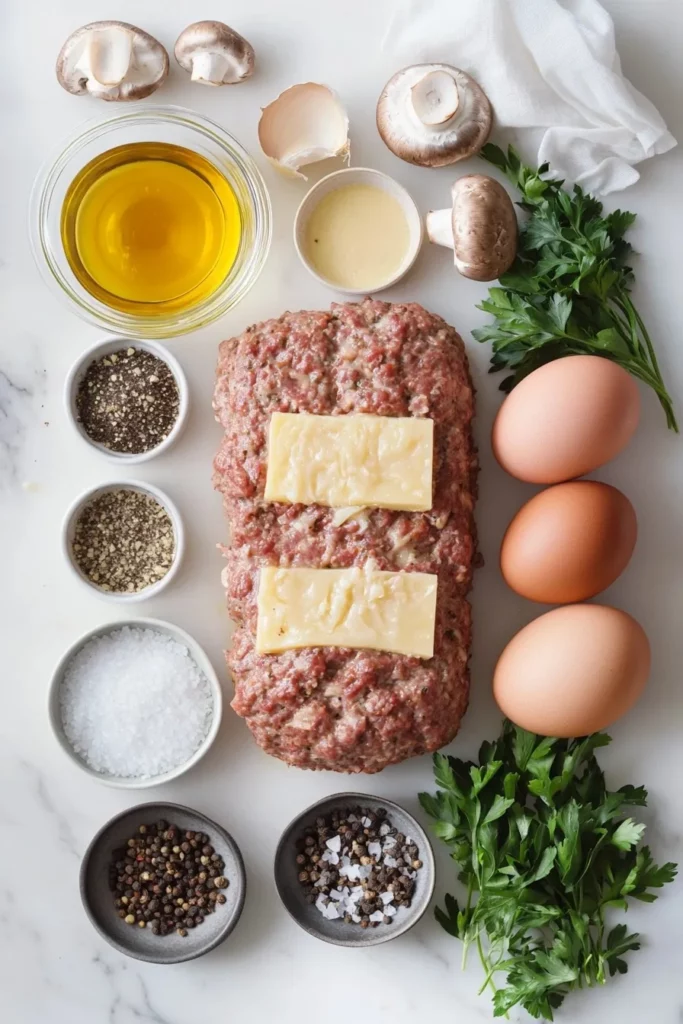 Mushroom Swiss Cheese Meatloaf