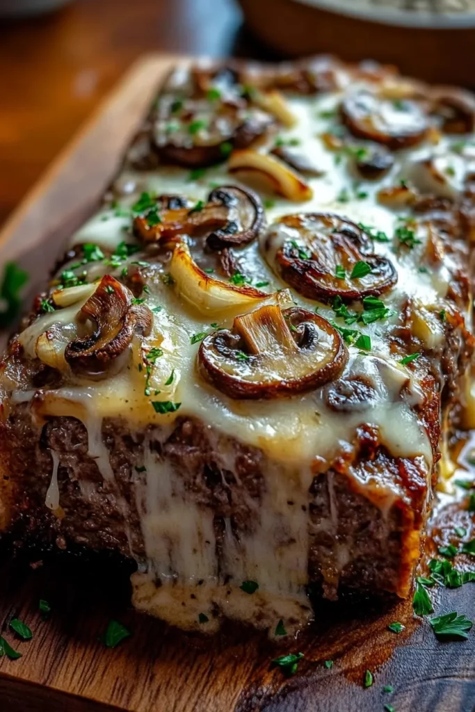 Mushroom Swiss Cheese Meatloaf