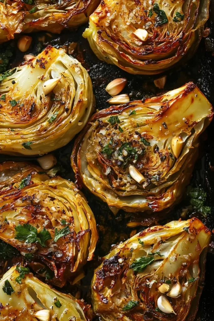 Oven Roasted Garlic Cabbage Steaks