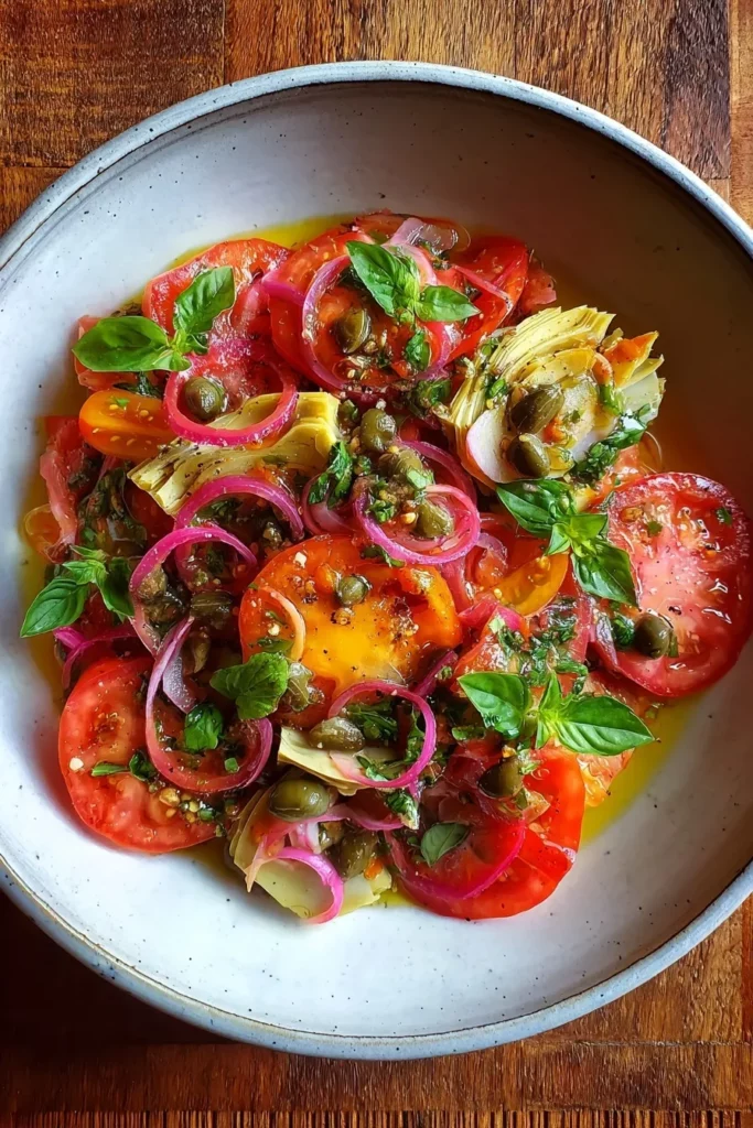 Refreshing Tomato and Artichoke Salad with Capers