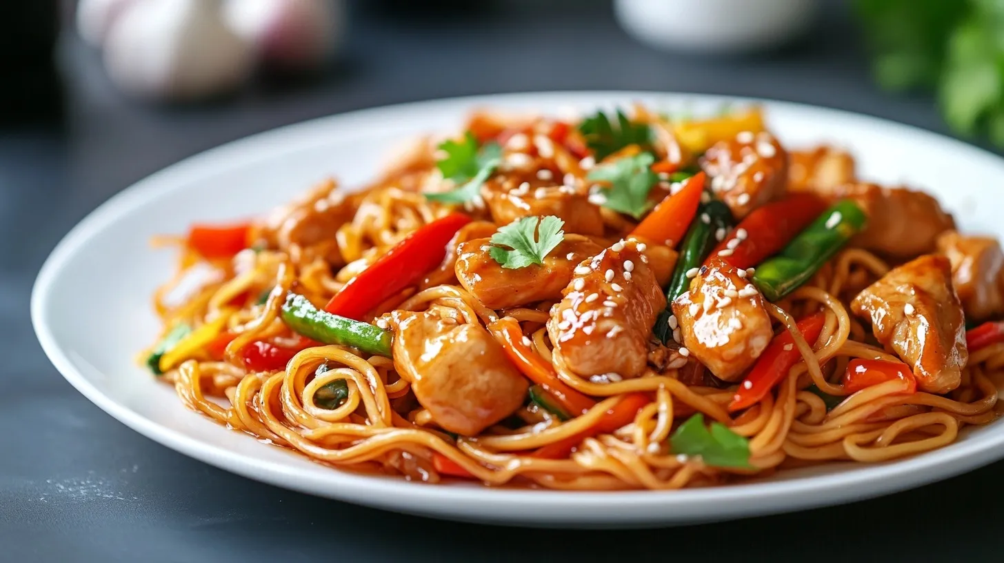 Sassy Honey Garlic Chicken Lo Mein