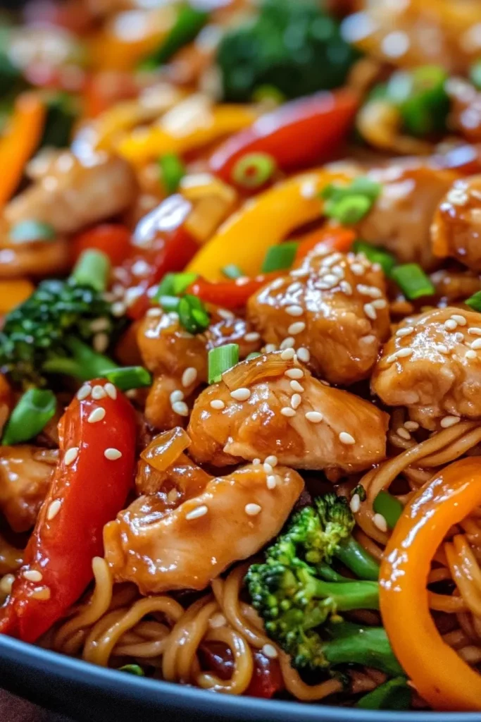Sassy Honey Garlic Chicken Lo Mein