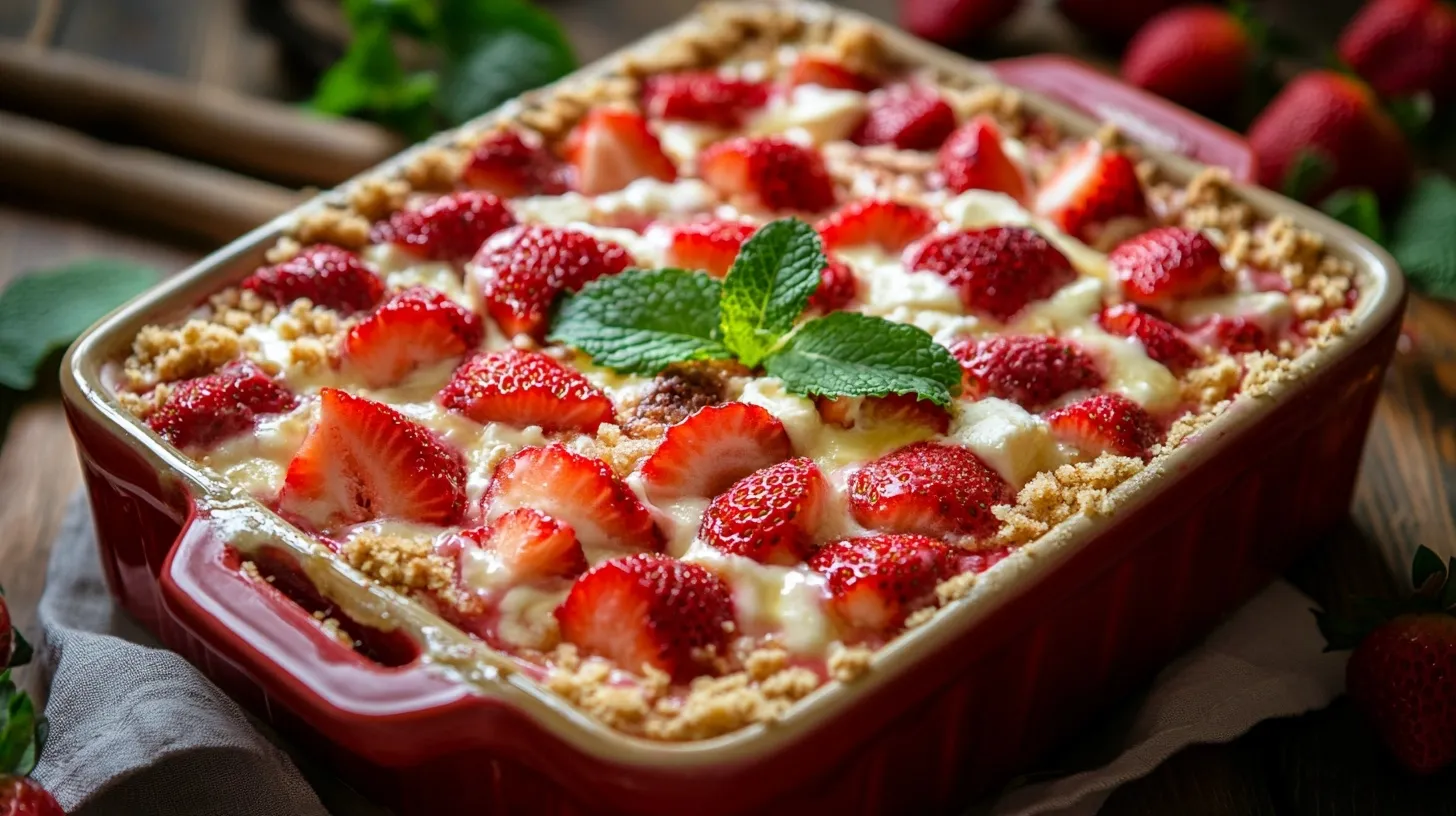 Strawberry Cheesecake Dump Cake