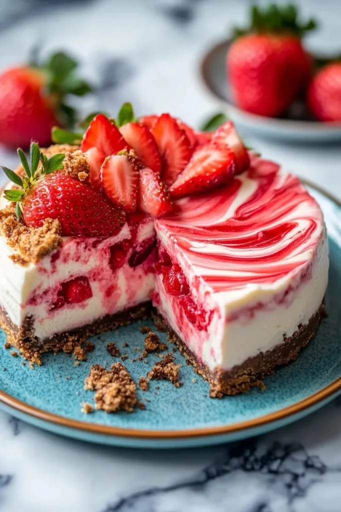 Berrylicious Strawberry Crunch Cheesecake