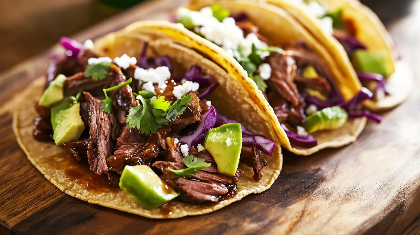 garlic butter honey bbq beef tacos