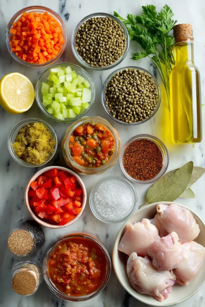 One Pot Chicken and Lentils