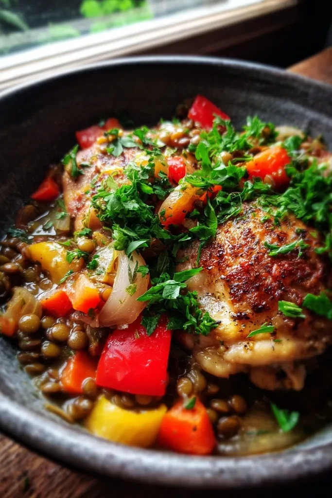 One Pot Chicken and Lentils