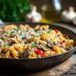 One Pot Creamy Beef Pasta