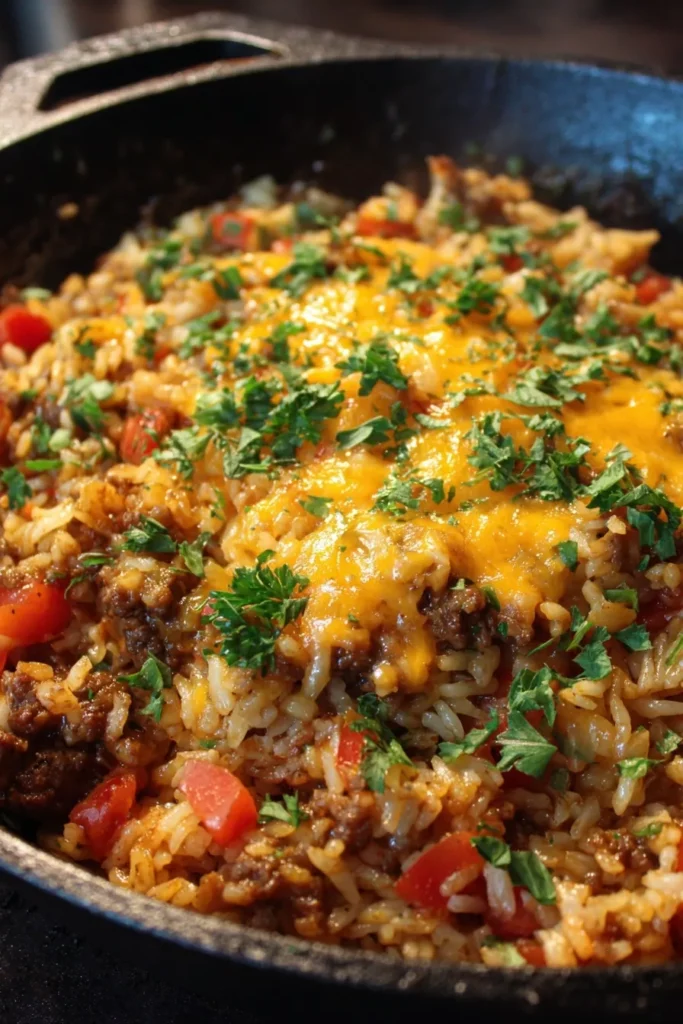 One Pot Ground Beef and Rice