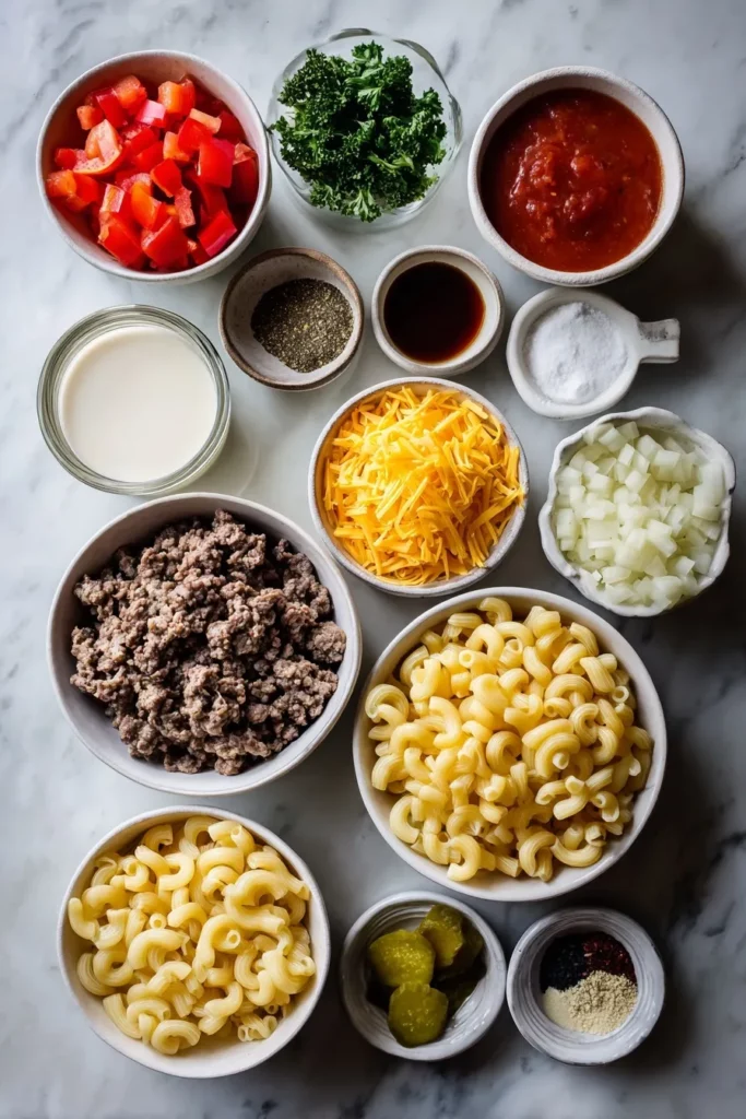 One Pot Macaroni Cheeseburger Soup