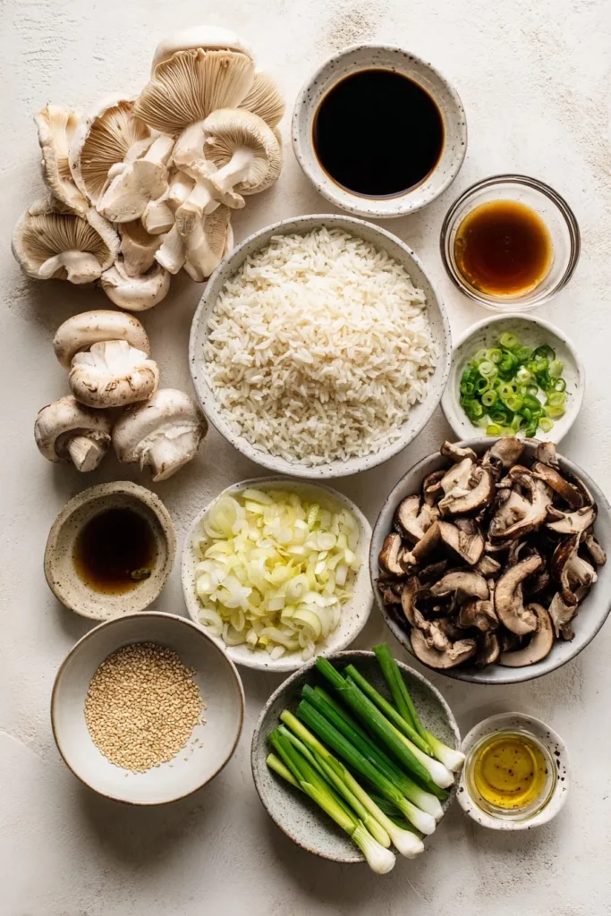 One Pot Mushroom and Ginger Rice