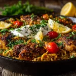 One-Pot Shawarma Chicken and Orzo Skillet
