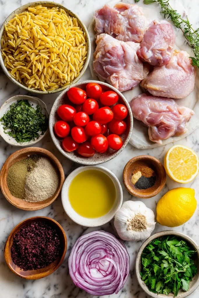 One-Pot Shawarma Chicken and Orzo Skillet