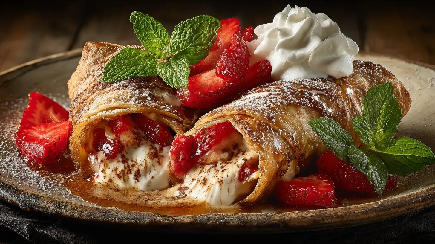 Strawberry Cheesecake Chimichangas