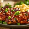 Sweet and Spicy Honey Pepper Chicken with Creamy Macaroni Cheese