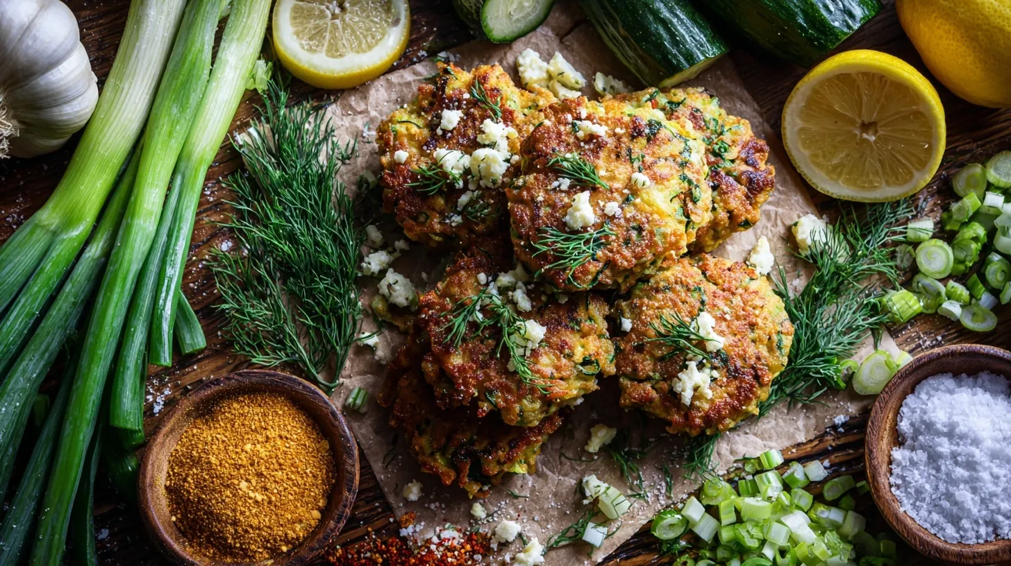 Golden Zucchini Veggie Fritters Recipe With Suluguni Cheese