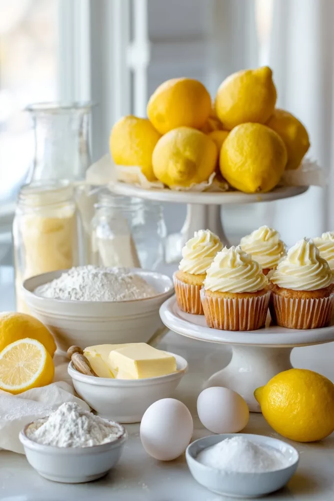 Soft Butter Lemon Cupcakes with Lemon Frosting