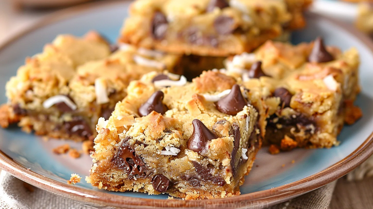 Coconut Toffee Chocolate Chip Cookie Bars