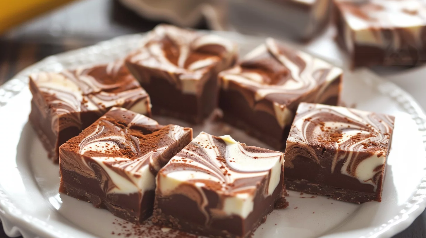 Healthy Chocolate Banana Protein Fudge Bars With Greek Yogurt Swirl