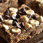Healthy Greek Yogurt Chocolate Chip Cookie Bars With Banana and Oats