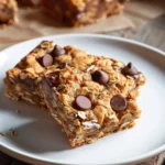 Healthy Greek Yogurt Chocolate Chip Cookie Bars With Banana and Oats