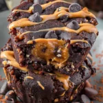 Healthy Greek Yogurt Chocolate Chip Muffin Bars With Peanut Butter Swirl