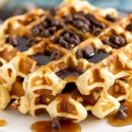 Healthy Greek Yogurt Peanut Butter Banana Waffle Bars With Chocolate Chips