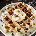 Healthy Greek Yogurt Peanut Butter Banana Waffle Bars With Chocolate Chips