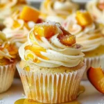 Honey Peach Cream Cheese Cupcakes
