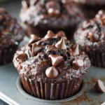 Bakery Style Double Chocolate Zucchini Muffins Recipe