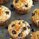 Chocolate Chip Oatmeal Muffins With Banana and Gooey Yogurt