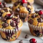 Chocolate Cranberry Zucchini Muffins