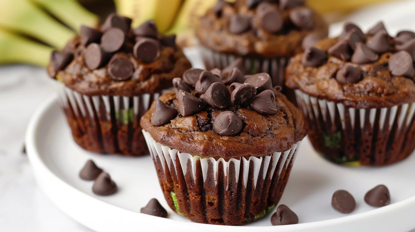 Chocolate Zucchini Banana Bread Muffins