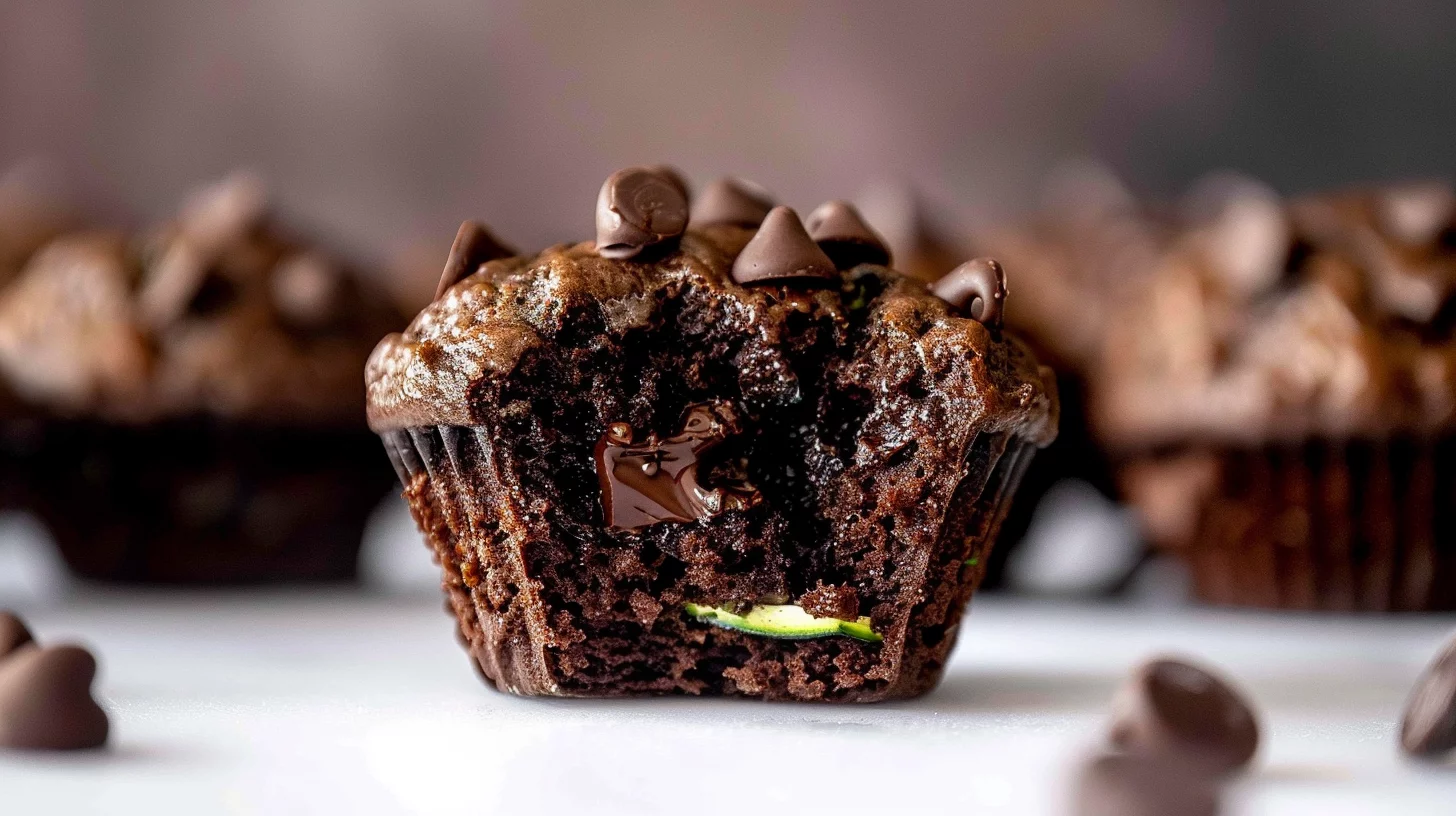 Easy Double Chocolate Zucchini Muffins