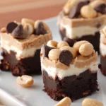 Frozen Greek Yogurt Banana Brownie Bites With Peanut Butter Crunch Layers