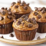 Fudgy Chocolate Peanut Butter Banana Muffins With Greek Yogurt