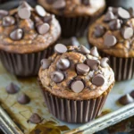 Fudgy Chocolate Peanut Butter Banana Muffins With Greek Yogurt