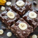 Healthy No Bake Chocolate Yogurt Banana Fudge Cookie Bars
