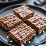 Healthy No Bake Peanut Butter Chocolate Protein Bars With Oat Crust